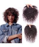 10 Human Hair Topper - 8x12cm Rose Base Curly Clip-in Hairpiece for Women - Black Hairpieces to Cover Thin Hair - Buy Online on GoSupps.com