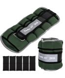 Buy MOVIT Set of 2 Neoprene Weight Cuffs - Adjustable 2x 2.0kg with Reflectors | Olive Green - International Shipping Available - Buy Online on GoSupps.com
