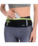 USHAKE Slim Running Belt Workout Fanny Pack for Men Women Exercise Waist Pack for Apple iPhone Holder Runner Belt for Running Walking Cycling Camping Gym black/3 yellow zippers - Buy Online on GoSupps.com