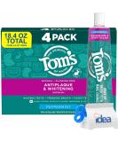 Tom's of Maine Antiplaque & Whitening Toothpaste - Natural Fluoride-Free Peppermint 4-Pack (18.4 oz) - Shop USA - Buy Online on GoSupps.com