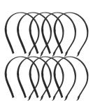 Lawie 10 Pack Black Cloth Covered Thin Metal Headband Set - Elastic Hair Hoop Holder for DIY Hair Accessories - Buy Online on GoSupps.com