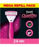 WILKINSON SWORD - Quattro For Women | Smooth Glide | Pack of 24 Razor Blade Refills - Buy Online on GoSupps.com