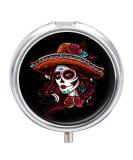 Day of The Dead Skull Women Pill Box | 3 Compartment Medicine Organizer | Unique Gift for Her - Buy Online on GoSupps.com