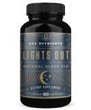 Lights Out Natural Sleep Aid - 60 Non-Habit Forming Pills with Melatonin, Valerian Root & Chamomile - Buy Online on GoSupps.com