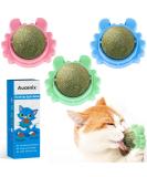 AUCENIX 3 piece of catnint balls toy for cats cat mint wall rollers for cat licks tooth cleaning dental edible kitten toys natural rotating cat toys green+blue+pink - Buy Online on GoSupps.com