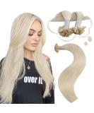 Moresoo U-Tip Bonding Extensions - 50 Pieces Real Remy Hair #60 Platinum Blonde 55cm 1g Keratin Fusion Extensions - Buy Online on GoSupps.com