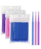 Microbrush Vactop 300 PCS - Disposable Micro Applicator Brushes for Eyelash Extensions & Makeup - Purple Blue Pink - Buy Online on GoSupps.com