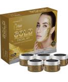 24K Herbal Gold Facial Kit for Women & Men - Beauty Parlour Set of 5 (275g) | Best International Shipping - Buy Online on GoSupps.com