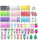 Jascherry 100 Pcs Cute Hair Clips for Girls - Mixed Grain Fruit & Animal Patterns - 49 Color Metal Hair Accessories - Buy Online on GoSupps.com