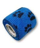 Lisacare Dog First Aid - Waterproof Self-Adhering Paving Rolls - 4cm Wide - Elastic for Pets & Horses - 4-Pack in Paw Blue - Huge Color & Motif Selection - Buy Online on GoSupps.com