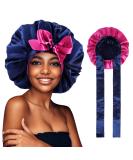 WEIPAO Silk Satin Bonnet - Large Reversible Hair Wrap for Curly Hair - DarkPurple/LightPurple - Buy Online on GoSupps.com