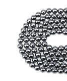 LPBeads 100PCS 8mm Natural Hematite Beads Gemstone Round Loose Beads for Jewelry Making with Crystal Stretch Cord - Buy Online on GoSupps.com