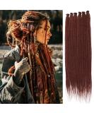 Leeven 36 Inch Copper Red Dreadlock Extension - 20 Strands Synthetic Auburn Crochet Dreads - Soft Hippie Single Ended Dreadlock - Buy Online on GoSupps.com