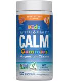 Natural Vitality Calm  Magnesium Citrate Kids Supplement  Stress Relief Gummies  Supports a Healthy Response to Stress  Gluten Free  Vegan  Sweet Citrus  120 Gummies - Buy Online on GoSupps.com