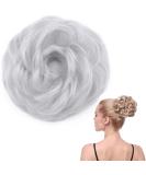 SEGO Silver-Grey Hairpiece Bun Tie | Voluminous Hair Extensions for Updos | 50g Hair Knot - Buy Online on GoSupps.com