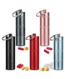 Buy 5-Piece Keychain Pill Box Holder - Stackable 11 Tiers Metal Emergency Organizer with Mountaineering Buckle - Ideal for Outdoor Use - Fast International Shipping - Buy Online on GoSupps.com