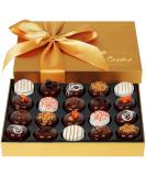 Hazel & Creme Gold Cookie Gift Box - 20 Chocolate Assortment - Gourmet Food Gift for Mothers Day, Birthdays, Anniversary, Corporate, Holidays - Buy Online on GoSupps.com
