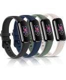 Amzpas  Soft Silicone Wristband Replacement Strap for Fitbit Luxe Bands - 4 Pack - Black & Starlight & Abyss Blue & Avocado Green - Buy Online on GoSupps.com
