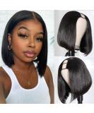 Supernova Hair U Part Bob Wig 8 Inch | Short Straight Human Hair Wig for Black Women | Brazilian 150% Density Natural Color Clip-in U-Part Wig - Buy Online on GoSupps.com