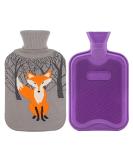 HomeTop Premium Classic Rubber Hot Water Bottle w/Cute Knit Cover (2 Liter, Purple) Purple 67.63 Fl Oz (Pack of 1) - Buy Online on GoSupps.com