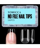 Tomicca 240 Pieces Short Square Gel Nail Tips - Full Cover Artificial Nails for DIY Nail Art & Nail Studios - 15 Sizes Half Matte Tips - Buy Online on GoSupps.com