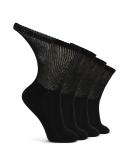 LIN Diabetic Socks for Men & Women - Non-Binding Circulatory Extra Wide Top - 4 Pairs Crew/Jet Black - Size 13-15 - Buy Online on GoSupps.com