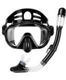 Zipoute Snorkel Set for Adults - Anti-Leak Panoramic Lens, Adjustable Gear for Scuba Diving and Swimming (Black) - Buy Online on GoSupps.com