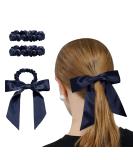 Olesilk 3-Set 100% Silk Hair Ties - Navy Blue Small Scrunchies & Elastic Hair Bands | Luxury Hair Jewelry - Buy Online on GoSupps.com