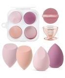 6-Piece Makeup Sponge Blender Set with Holder and Powder Puff - Multi-Colored Sponges for Cream, Liquid, and Powder Makeup - Buy Online on GoSupps.com