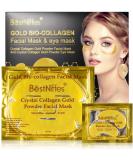 24K Gold Organic Collagen Crystal Face Masks - Anti-Aging Dark Circle Reducer & Skin Moisturizer | Buy 15 Pairs + 3 Bonus Face Masks - Buy Online on GoSupps.com