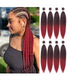 Leeven 8 Packs Red Pre Stretched Braiding Hair Extensions Yaki Straight Ombre EZ Crochet Braids Braiding Hair Hot Water Setting Burgundy Red EZ Braiding Hair Extensions /26 Inch 1B900# 26 Inch (Pack of 8) 1B900 - Buy Online on GoSupps.com