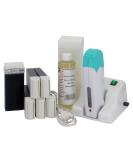 Epilwax Complete Hair Removal Waxing Kit with Modular Base - 6 Azulene Wax Cartridges, Roll-On Heater, 100 Strips & Waxing Oil - Buy Online on GoSupps.com