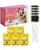 Fusion Select 5-Pack Authentic Instant Brown Sugar Boba Tea Kit with Black Tea & Boba Pearls - Royal Black Tea Latte Flavor - Buy Online on GoSupps.com