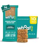 Whoa Dough Edible Cookie Dough Bars - Non-GMO Gluten Free & Kosher - Healthy Plant-Based Oatmeal Snack - 10 Pack (1.6oz Each - Buy Online on GoSupps.com