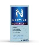 Nervive Nerve Relief Tablets for Nerve Aches, Weakness & Discomfort in Hands, Feet - ALA, Vitamins B1, B6, B12, Turmeric, Ginger - 30-Day Supply - Buy Online on GoSupps.com