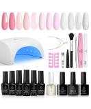 Beetles Gel Polish with LED Lamp: 6 French Manicure Colors Kit - Salon Quality DIY Gel Nail Set with Base, Top Coat, Soft Pink, Snow White - Perfect Gift - Buy Online on GoSupps.com