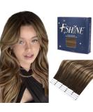 FSHINE Invisible Tape Hair Extensions - 55cm Brown 50g - 20 Pieces Real Hair Balayage #2/3/27 - Buy Online on GoSupps.com