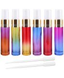 Allefum 10ml Glass Atomizer Mini Perfume Spray Bottles - Color Gradient Travel Set with 2 Transfer Pipettes - 6 Pack - Buy Online on GoSupps.com