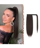 Buy 30 cm Brown Ponytail Extensions - Clip-In Synthetic Hair for Women | Smooth & Long Braid Wrap-Around - Buy Online on GoSupps.com