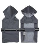 Waterproof Dog Rain Jacket - Soft Lined Coat for Small Medium & Large Dogs (11-71 cm) - Gray - Buy Online on GoSupps.com