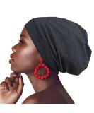 Adjustable Dark Gray Satin-Lined Sleep Cap Hair Bonnet for Night Sleeping - Buy Online on GoSupps.com