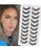 Parrarri Russian Strip Lashes D Curl - 10 Pairs Reusable Fluffy Mink Eyelashes | Curly & Crossed Design - Buy Online on GoSupps.com
