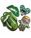 Green Sequin Patch DIY Clothing Embellishment - Beaded Embroidered Pattern Decals - Buy Online on GoSupps.com
