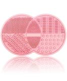 Premium Silicone Makeup Brush Cleaning Mat - Perfect for Brushes & Sponges | Effortless Cleaning Pad (Pink) - Buy Online on GoSupps.com