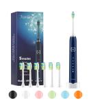 7am2m Sonic Electric Toothbrush with 6 Brush Heads for Adults and Kids Wireless Fast Charge One Charge for 60 Days 5 Modes with 2 Minutes Built in Smart Timer Electric Toothbrushes(Navy Blue) No Travel Case Navy Blue - Buy Online on GoSupps.com