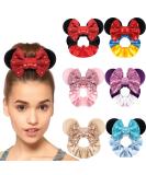 MiDoDo Mouse Ears Velvet Hair Ties 6 Pack Elastic Hair Bands with Sequins for Women & Girls - Buy Online on GoSupps.com
