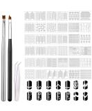 MWoot 1275 Nail Art French Stencils & Tip Stickers Set - DIY Gel Nail Design Brushes & Guides for Perfect Manicures - Buy Online on GoSupps.com