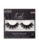 KISS Lash Couture False Eyelashes  Matte Black Faux Mink Collection  3D Volume Lash  Soft & Matte Finish  Style 'Matte Velvet'  1 Pair Fake Eyelashes - Buy Online on GoSupps.com