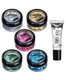 Holographic Rough Glitter - 100% Cosmetic Glitter Set of 5 Colors for Face Body Nails Hair & Lips | Moon Glitter - 3G - International Shipping - Buy Online on GoSupps.com
