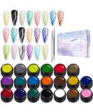 20 Pack Spider Gel UV Gel Nail Polish with 2 Nail Art Line Pen - Halloween Manicure Decorations - Buy Online on GoSupps.com